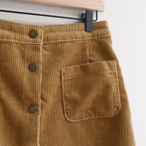 Arizona Corduroy Brown Mini Skirt – Size 7 – Y2K Preppy A-Line - Picture 4 of 10